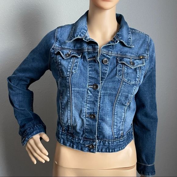 Lucky Brand Pixie Denim Cropped Jean Jacket Small - Picture 1 of 12